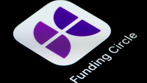 A close-up shot of the Funding Circle app icon, as seen on the screen of a smart phone (Editorial use only)