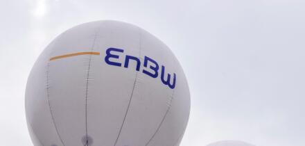 EnBW electricity company advertising balloons, Stuttgart, Germany