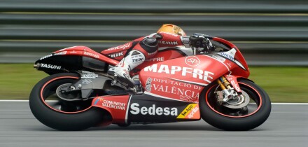 250cc Spanish Hector Faubel of Mapfre Aspar Team at 2008 Polini Malaysian Motorcycle Grand Prix Sepang Circuit Malaysia. Image shot 2008. Exact date unknown.