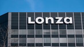 BASEL, SWITZERLAND - MARCH 15, 2020: Lonza Group is a Swiss multinational, chemicals and biotechnology company, headquartered in Basel