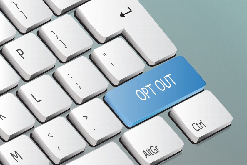 opt ouT written on the keyboard button