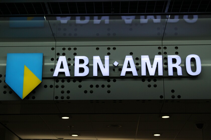 ABN AMRO SIGN & LOGO SCHIPHOL AIRPORT AMSTERDAM HOLLAND 24 November 2011