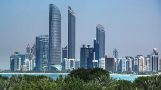 View at the skyline of Abu Dhabi,