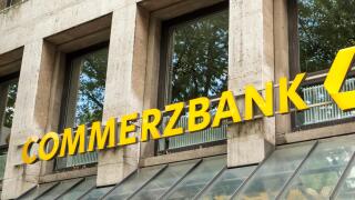 Commerzbank sign logo, Germany