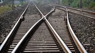 Railway track crossing, railroad track crossing, rail track crossing, railway track,