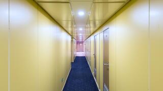 long, narrow corridor. Image shot 10/2016. Exact date unknown.