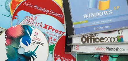 Counterfeit Computer Software in an Illegal Factory in Eastern Europe