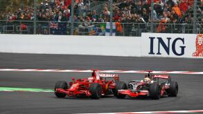 KIMI RAIKKONEN & LEWIS HAMILTO FERARRI & MCLAREN FRANORCHAMPS  BELGIUM 07 September 2008