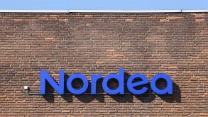 Odder, Denmark - September 4, 2021: Nordea bank agency. Nordea bank is a swedish financial services group operating in Northern Europe