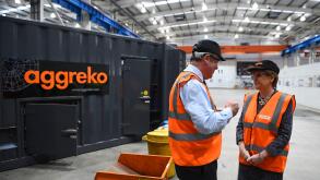 First Minister Nicola Sturgeon with CEO Chris Weston during a visit to Aggreko manufacturing base in Dumbarton, West Dunbartonshire. The Scottish-based global power supply firm has announced a £33 million innovation project bringing more than 20 jobs.