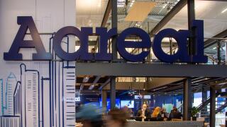 Aareal Bank bei der 24. Internationale Fachmesse fur Immobilien und Investitionen Expo Real am 6.10.2022 in Munchen. Seit 1998 findet die Fachmesse fur Immobilien und Investitionen jahrlich im Oktober in der bayerischen Landeshauptstadt Munchen statt. Heu