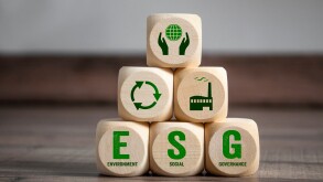 Cubes, dice or blocks with acronym ESG environment social govern
