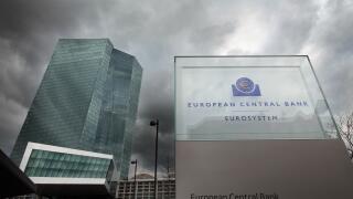 Ecb European Central Bank With Dark Clouds