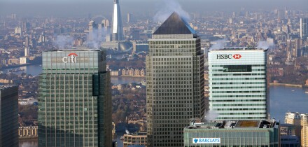 Canary Wharf and Shard aerial