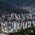 Aerial view of Caracas from the mountains of Waraira Repano National Park. Traveling through Venezuela, cityscape of the capital