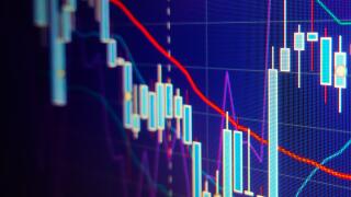 Volatility.  Stock market graphs and charts. Financial and business concept. Shallow DOF!