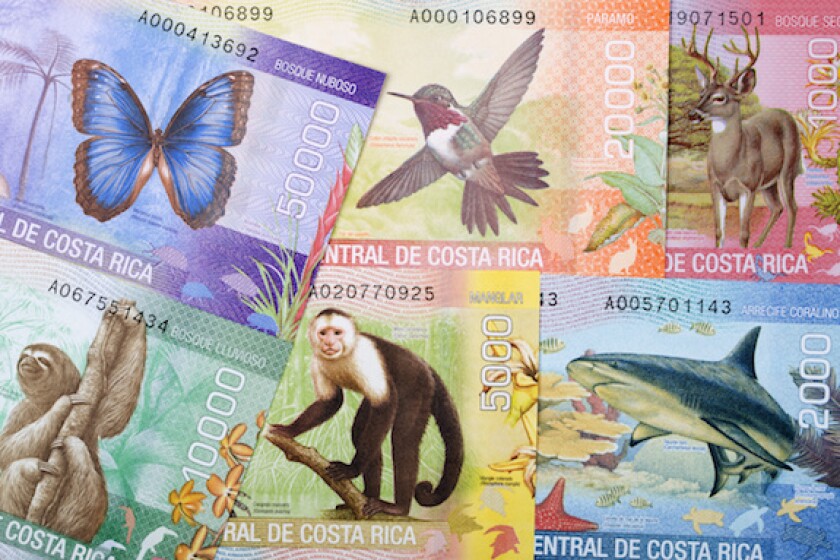 Costa Rica, Colon, Cash, bill, note, LatAm, Central America, 575