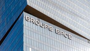 Exterior view of the headquarters of the French banking group BPCE, resulting from the merger of the Banque Populaire and the Caisse d'Epargne groups