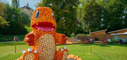 Artistic composition at Pumpkin Festival in Ludwigsburg Palace park, Germany