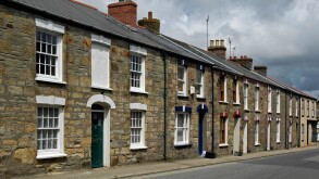old tin miners cottages at chacewater near truro in cornwall, uk