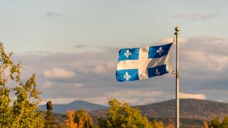 Quebec flag and fall colours