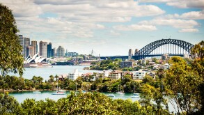 Sydney Harbour Bridge one of the most famous landmarks in Sydney, New South Wales, Australia.