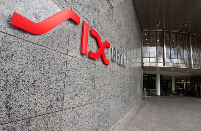 Main entrance of SIX Swiss Exchange, the Zurich Stock Exchange in Zurich, Switzerland