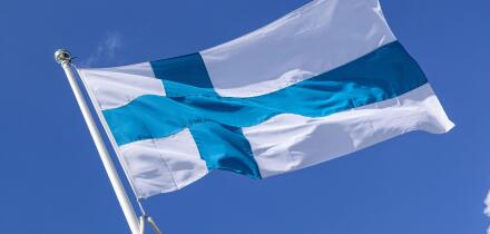 flag of Finland flying in the wind