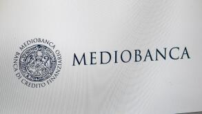 Loge der Marke "Mediobanca", Berlin.