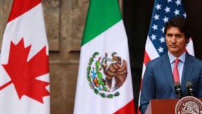 Prime Minister of Canada Justin Trudeau during the North American Leaders Summit media address at National palace. on January 10, 2023 in Mexico City, Mexico. (Photo by Carlos Santiago/ Eyepix Group/Sipa USA)
