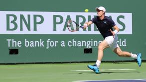 Indian Wells, California 16th March, 2015 British tennis player Andy Murray defeats Philipp Kohlschreiber (Germany) in the 3rd Round of the Men's Singles at the BNP Paribas Open (score 6-1 3-6 6-1). Credit: Werner Fotos/Alamy Live News