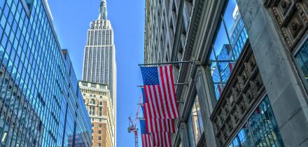 Empire State Building and US Flag