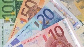 European Bank notes, Euro currency from Europe, Euros.