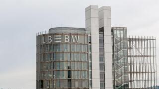 Stuttgart, Germany - July 28, 2021: Headquarter of LBBW (Landesbank Baden-Wurttemberg) - with logo.