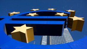 The Euro sign, the official currency of the Eurozone in the European Union. Photo:Jeff Gilbert