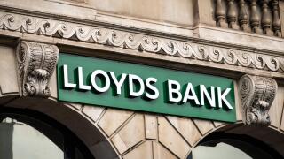 Lloyds- British high street bank branch, exterior logo / signage- London