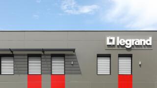 Saint Priest, France - July 29, 2017: Legrand building and office. Legrand is a French industrial group and one of the largest for switches and socket