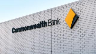 Adelaide, South Australia - August 17, 2019: Commonwealth Bank branch logo sign above the entrance near Unley shopping center