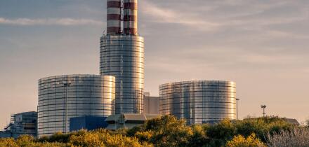 Power plant for the production of electricity powered by natural gas in Priolo Gargallo, province of Syracuse, Sicily, Italy