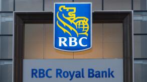 A Royal Bank of Canada (RBC) logo in Calgary, Alberta, Canada.