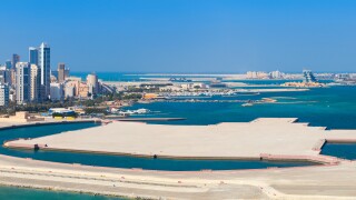 Bird view panorama of Manama city, Bahrain
