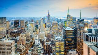 New York City, USA city skyline of midtown Manhattan.