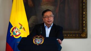 Bogota, Colombia. 15th Nov, 2022. Colombian president Gustavo Petro speaks during a press conference about the first 100 days of his government in office, in Bogota, Colombia on November 15, 2022. Photo by: Chepa Beltran/Long Visual Press Credit: Long Vis