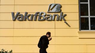 Istanbul, Turkey. 12th Oct, 2021. Business logo and sign for Vakifbank, the second largest bank in Turkey. Credit: SOPA Images Limited/Alamy Live News