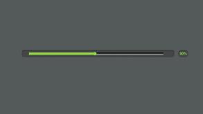 Progress bar with green light, status of loading on gray background, illustration