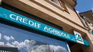 Credit Agricole sign France. Image shot 2008. Exact date unknown.