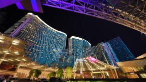 Aria Resort Hotel and Casino at night, Las Vegas, Nevada, America
