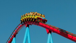 People on a Rollercoaster Ride