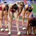 Athletes look exhausted after compete in the 1500m women during the IAAF Diamond League Golden Gala meeting at Olimpic stadium in Rome (Italy), June 9