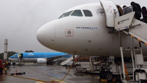 Berlin, Germany, machine KLM and Air France at Berlin-Tegel Airport